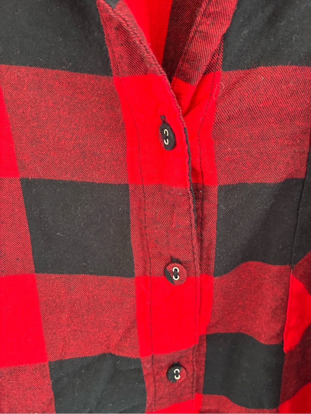 Auden Red and Black Buffalo Plaid Button-Up Top